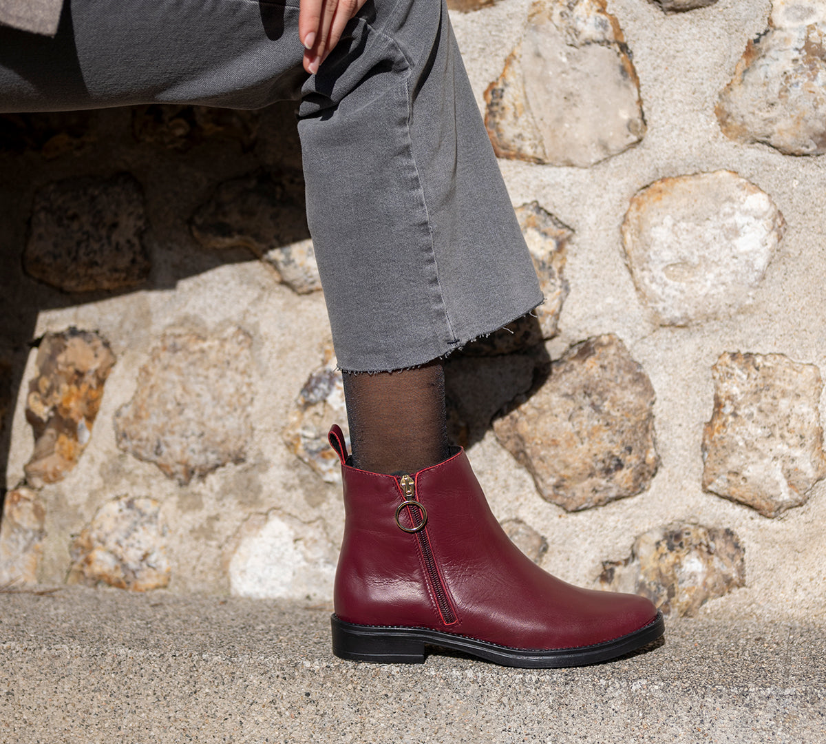 Botin Cottage Piel Burdeos