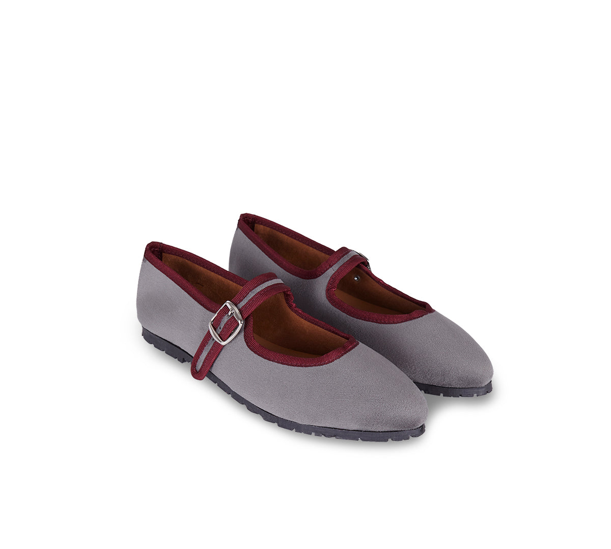 Bérgamo Mary Jane in Gray Velvet