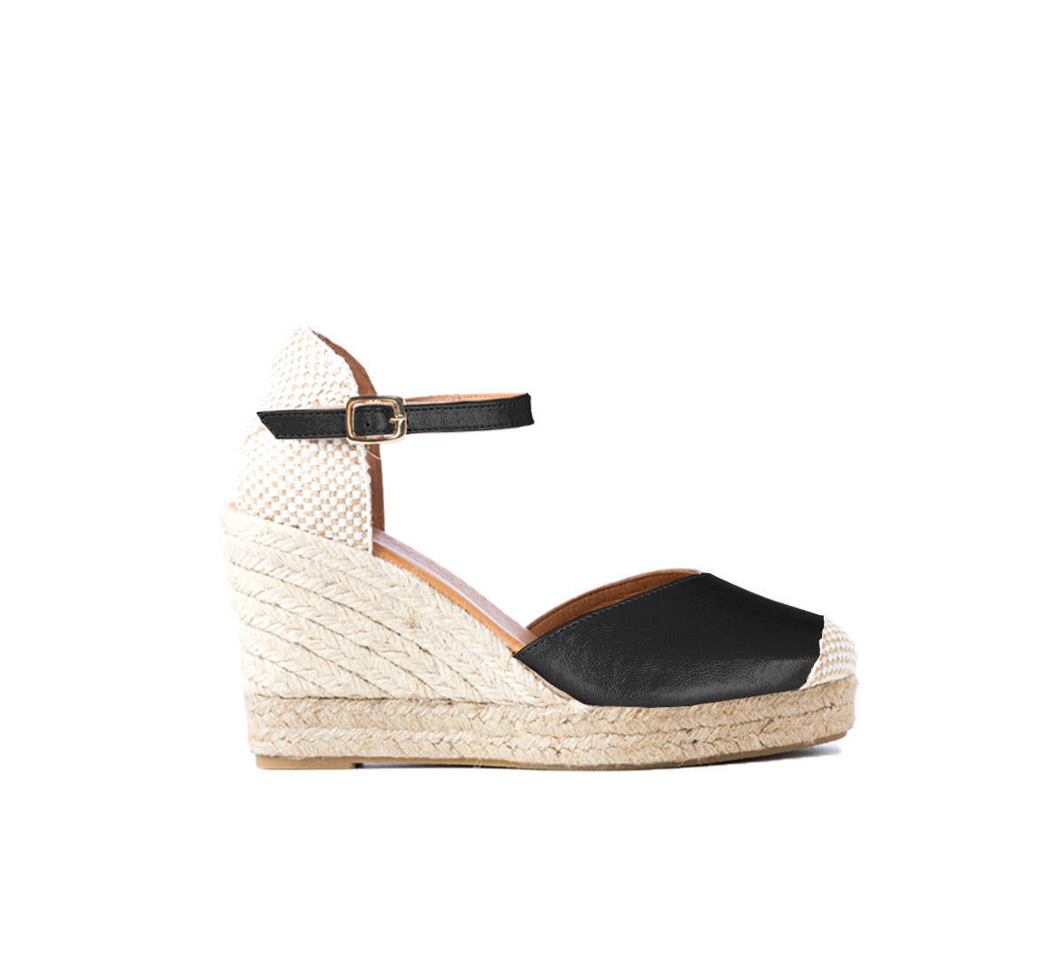 Cuña Jimena 7cm Piel Negro