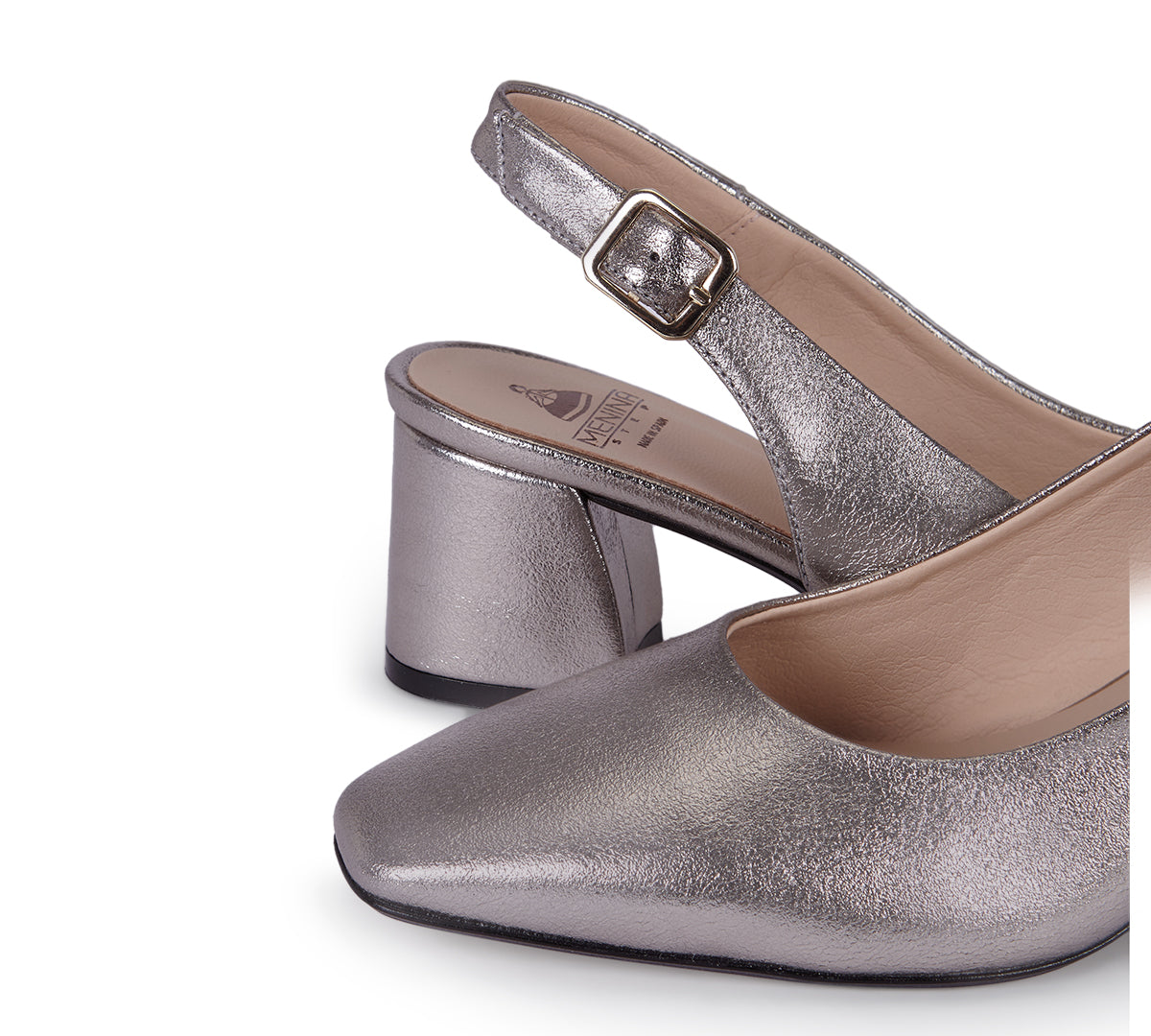 Pía Pewter High-Heel Pump