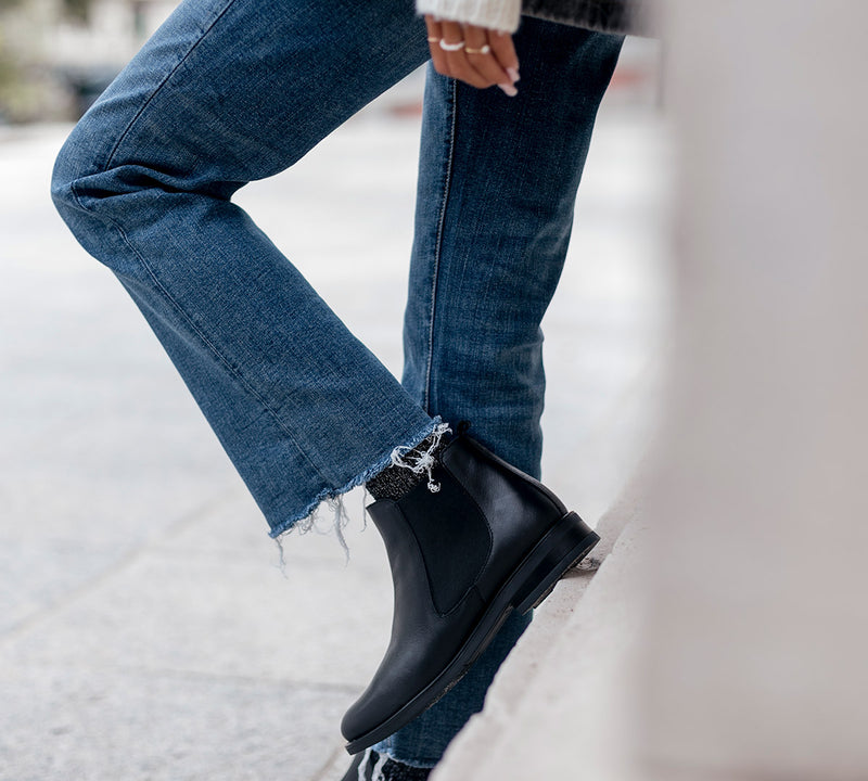 Sierra Black leather Ankle boot