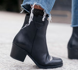 River Black Leather Ankle Boot