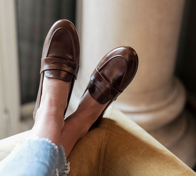 Penny Brown Leather Loafer