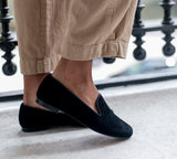 Reggio black suede slippers