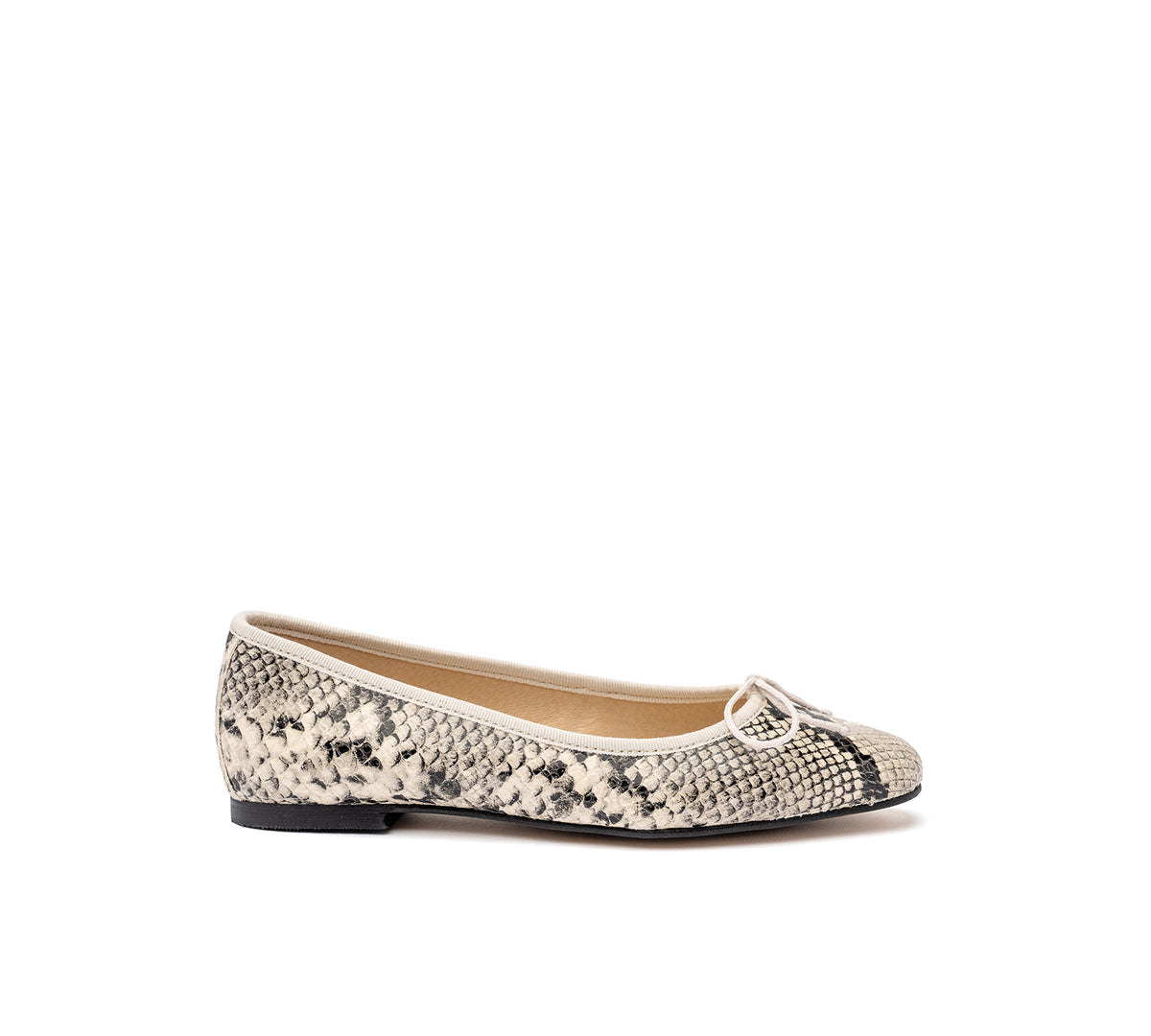 Bailarina Sandrine Serpiente negro y beige