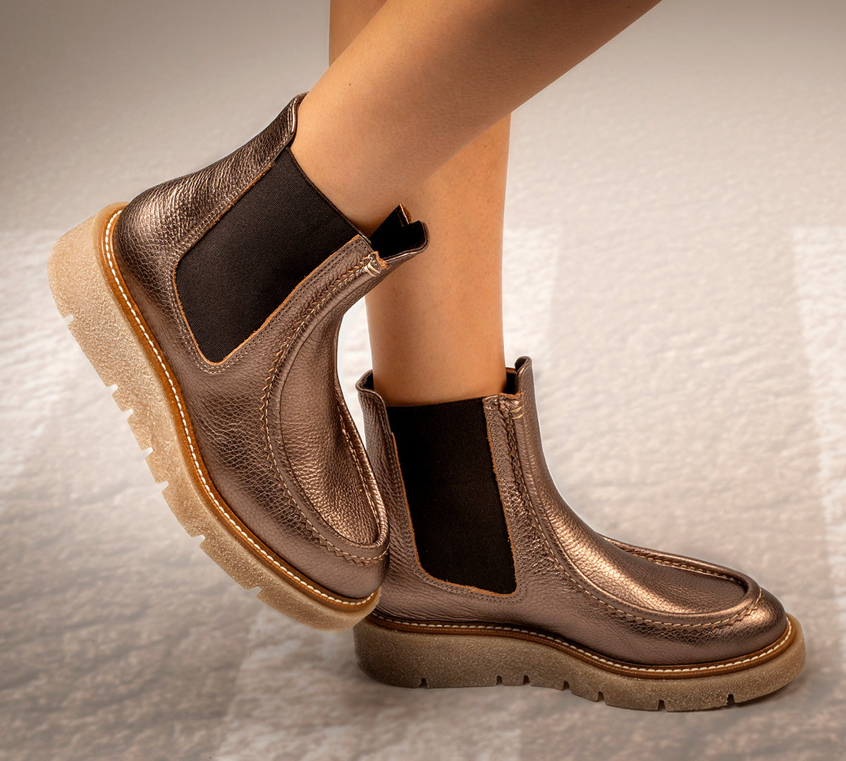 Botín Comfy Piel Metalizado