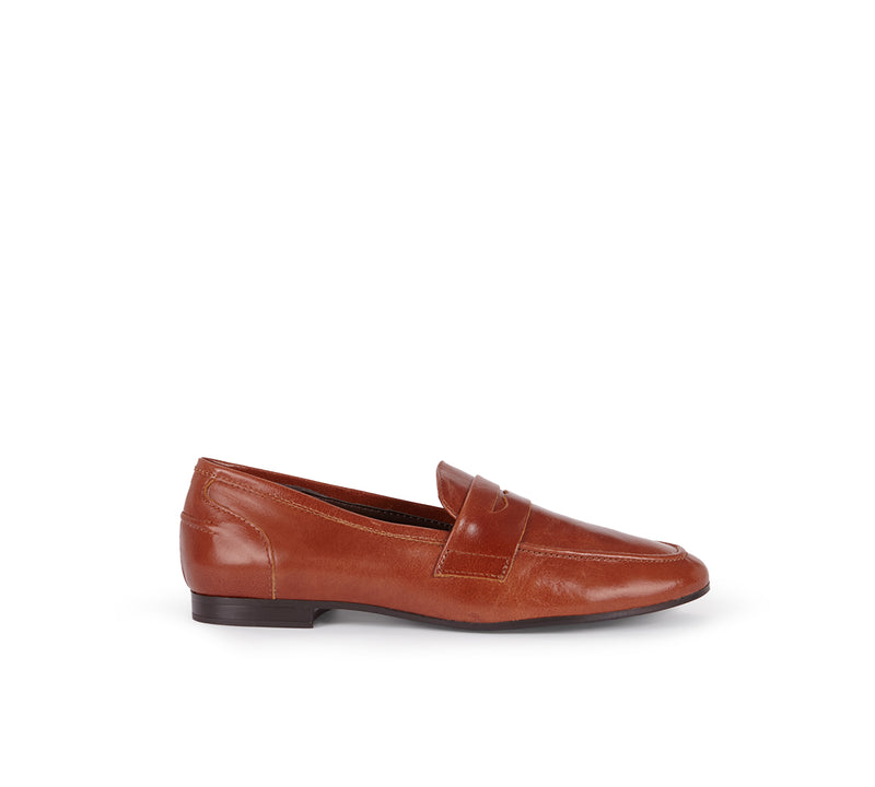 Penny Brown Leather Moccasin