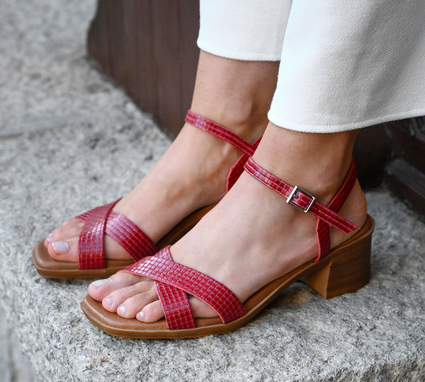 Bea Red High-Heel Sandal