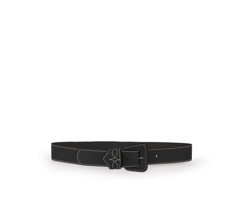 Texas Black belt with lined buckle
