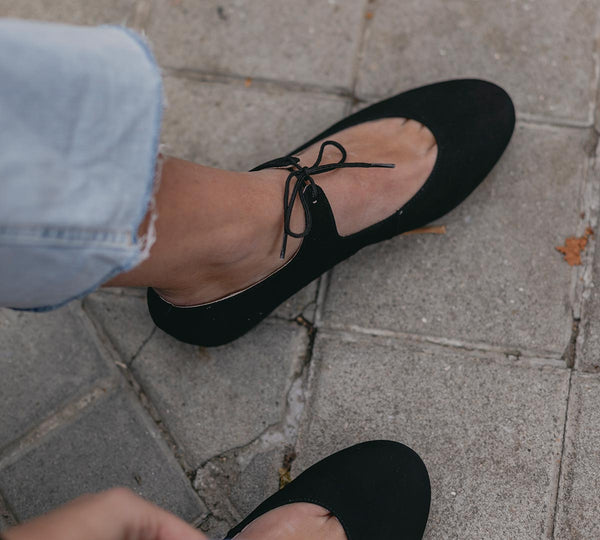 Mary Janes suede Black Bow 