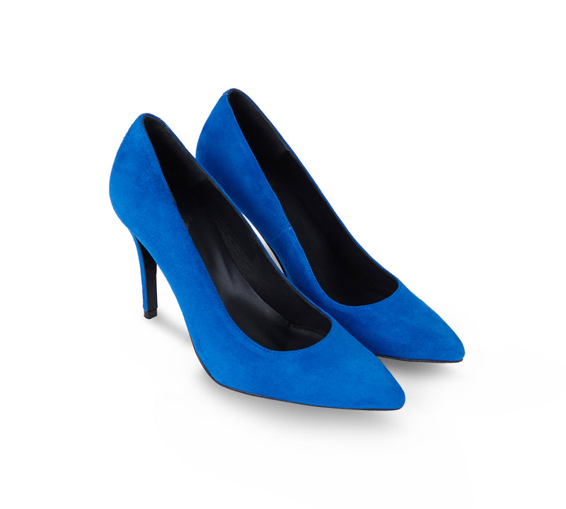 Stilettos Glamour ante Azul Klein 8cm