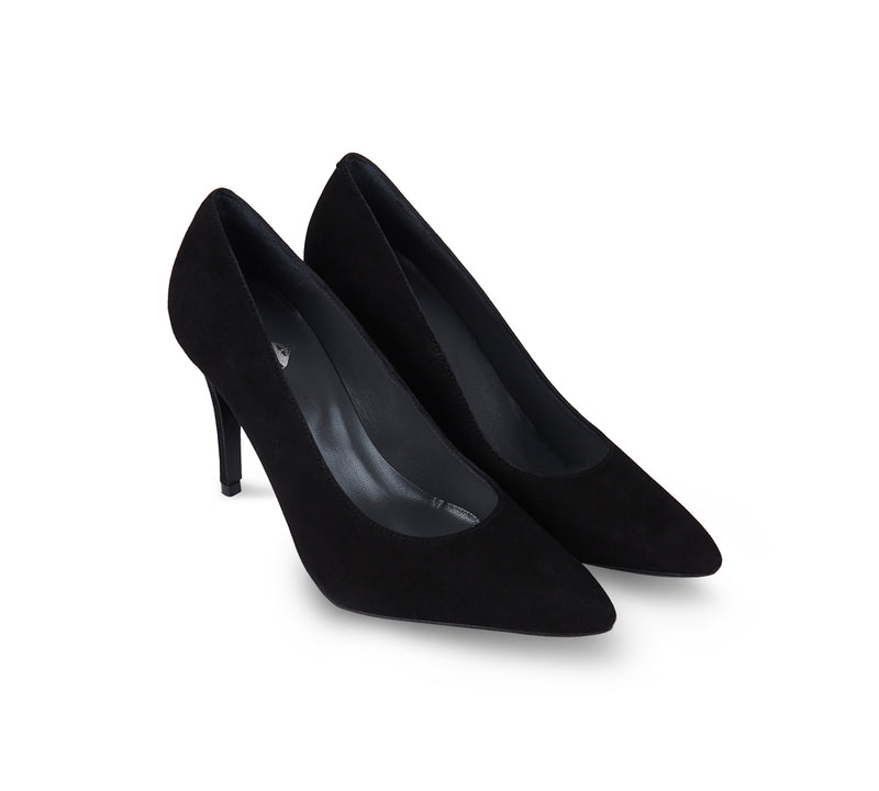 Glamour Stilettos Black Suede 8cm